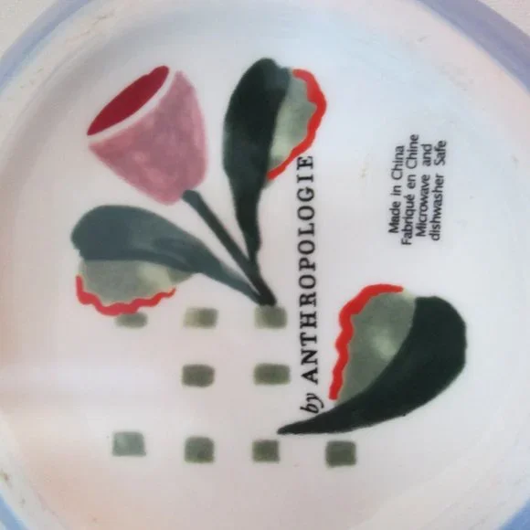 Anthropologie Tivoli Monogram Initial Letter L Spoon Rest floral stoneware dish - Picture 7 of 7